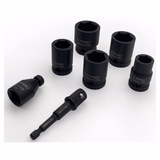 7 piezas -5 vasos de impacto Ø 13 a 24 mm + 1 llave de vaso H 1/2" portapuntas hexagonal 6,35 mm + 1 portapuntas hexagonal 6,35 mm para llaves de vaso de 1/2" -IMPACTO  - TIVOLY - atornillado - Referencia: 11521470003 - Vue 2 - Herramienta profesional