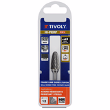 Fresa rotativa metal duro. Punta Ojiva con radio. Dentado normal. Forma D (Caja colgante) # / Ø: 12 / d2: 6 / L: 70 - TIVOLY - fresado - Referencia: 10318321200 - Vue 2 - Herramienta profesional