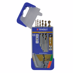 6 forets 2en1 bois metal HSS Ø 2 à 8mm  - perçage - Réf. 10804470002 - Outil professionnel - Tivoly