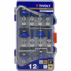 12 routerbits in assorted shapes - 8 mm shank  - router mixed compositions - Reference: XT606470003 - Professional Tool - Tivoly