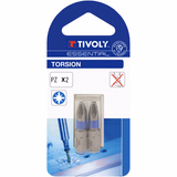 Embout de vissage -Torsion -Pour vis Pozidriv (Blister) N°: N2 / L: 25 - TIVOLY - vissage & serrage - Référence: 11520220200 - Vue 2 - Outil professionnel