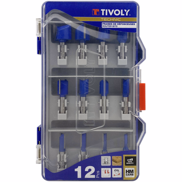 12 groove-cutting router bits - 8 mm shank  - TIVOLY - routing - Reference: XT606470002 - Image principale - Professional Tool