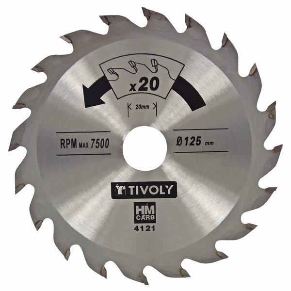 Ø: 125 x Ø2: 20 x Z: 20 / Circular saw blade - High-speed - For wood and plaster - For portable saw (Carton sleeve)  - TIVOLY - sawing - Reference: XT50514004121 - Image principale - Professional Tool