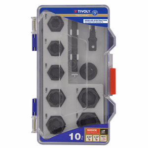 10 pieces - 7 3/8" drive extraction sockets Ø 10 à 19mm + accessories - IMPACT  - screwdriving - Réf. 11521470002 - Outil professionnel - Tivoly