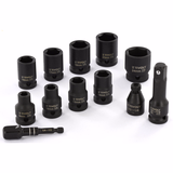 12 pieces - 9 impact sockets Ø 8 to 24 mm + 2 adapters + 1 extension - IMPACT  - TIVOLY - screwdriving - Reference: 11521470001 - Vue 2 - Professional Tool