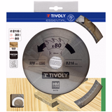 Ø: 216 x Ø2: 30 x Z: 80 / Circular saw blade - Finishing - For hardwood, laminated wood, parquet - For radial saw (Carton sleeve)  - TIVOLY - sawing - Reference: XT50514004478 - Vue 2 - Professional Tool