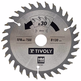Ø: 130 x Ø2: 20 x Z: 30 / Lame de scie circulaire -Finition - Pour Bois dur, stratifié, parquet -Pour scie portative (Etui carton)  - TIVOLY - sciage - Référence: XT50514004164 - Vue 1 - Outil professionnel
