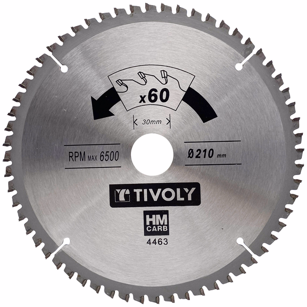 Ø: 210 x Ø2: 30 x Z: 60 / Circular saw blade - Finishing - For plastic, aluminium, hard wood -For portable saw (Carton sleeve)  - TIVOLY - sawing - Reference: XT50514004463 - Image principale - Professional Tool