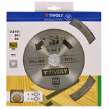 Ø: 184 x Ø2: 16 x Z: 24 / Circular saw blade - High-speed - For wood and plaster - For portable saw (Carton sleeve)  - TIVOLY - sawing - Reference: XT50514004175 - Vue 2 - Professional Tool