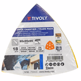 EASY-FIX pad - 95x95x95 mm - For Delta sander - Set of 18 ESSENTIAL (Semi-bulk packaging) - TIVOLY - sanding - Reference: XT10207 - Vue 2 - Professional Tool