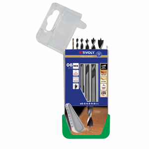 6x SLR graduated 3-point wood drill bits Ø 2 to 8 mm  - drilling - Réf. 10863870016 - Outil professionnel - Tivoly
