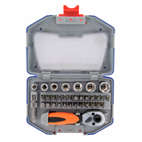 34 pièces -19 embouts torsion + 7 douilles + 1 porte-douille + 1 poignée de vissage  - TIVOLY - vissage & serrage - Référence: 11521572008 - Vue 4 - Outil professionnel