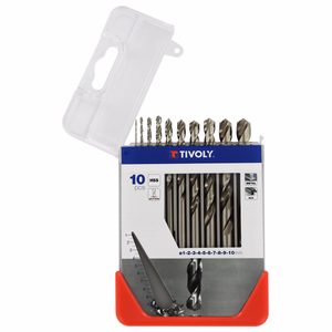 10 fully ground HSS metal drill bits, Split point, Ø 1 to 10 mm  - drilling - Réf. 11437770004 - Outil professionnel - Tivoly