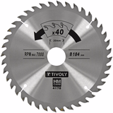 Ø: 184 x Ø2: 30 x Z: 40 / Circular saw blade - Finishing - For hardwood, laminated wood, parquet - For portable saw (Carton sleeve)  - TIVOLY - sawing - Reference: XT50514004178 - Vue 1 - Professional Tool