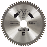 Ø: 180 x Ø2: 30 x Z: 60 / Circular saw blade - Finishing - For plastic, aluminium, hard wood -For portable saw (Carton sleeve)  - TIVOLY - sawing - Reference: XT50514004162 - Vue 1 - Professional Tool