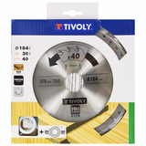 Ø: 184 x Ø2: 30 x Z: 40 / Lame de scie circulaire -Finition - Pour Bois dur, stratifié, parquet -Pour scie portative (Etui carton)  - TIVOLY - sciage - Référence: XT50514004178 - Vue 2 - Outil professionnel