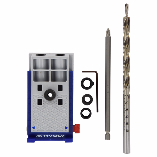 Guide for INVISIBLE JOINTING + Stepped drill bit + Socket + Stop + Ø6-8-10MM guides  - TIVOLY - accessories - Reference: 11110220006 - Image principale - Professional Tool