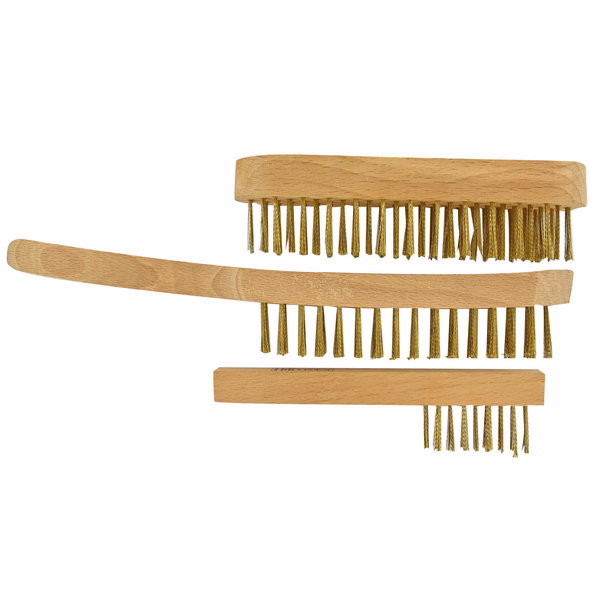 KIT 3 BROSSES MAIN BOIS - ACIER LAITONNE  - TIVOLY - brossage - Référence: XT202510100 - Image principale - Outil professionnel
