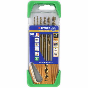 6 forets bois speed point Ø 2 à 8mm  - perçage - Réf. 10864070002 - Outil professionnel - Tivoly