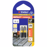 Screwdriver bit - IMPACT Torsion diamond - For Phillips screws TECHNIC (Blister) - TIVOLY - screwdriving - Reference: 1152332 - Vue 2 - Professional Tool