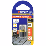 Embout de vissage -Torsion IMPACT Lg 25 -Pour vis Phillips (Blister) N°: N1-2-3 / L: 25 - TIVOLY - vissage & serrage - Référence: 11523320001 - Vue 2 - Outil professionnel