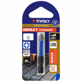 Screwdriver bit - IMPACT Torsion diamond - For Pozidriv screws TECHNIC (Blister) - TIVOLY - screwdriving - Reference: 1152372 - Vue 2 - Professional Tool