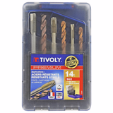 14 pieces - 7 DIN 371/376 M3 to M12 HSS GUN taps + 7 FURIUS Fusio-coated HSS drill bits - TECHNIC  - TIVOLY - tapping - Reference: 11900170030 - Vue 2 - Professional Tool
