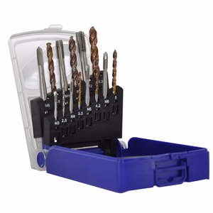 14 pieces - 7 DIN 371/376 M3 to M12 HSSE5% cobalt GUN taps + 7 FURIUS Fusio-coated HSS drill bits - TECHNIC  - tapping - Reference: 11900170031 - Professional Tool - Tivoly