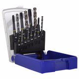 14 piezas - 7 machos de roscar HSSE5% cobalto Múltiples aplicaciones GUN DIN371/6 M3 a M12 + 7 brocas TBX HSSE5% cobalto con recubrimiento Blade TECHNIC  - TIVOLY - roscado & fileteado - Referencia: 11900170032 - Vue 1 - Herramienta profesional