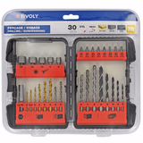 30 pieces - case - Drilling of metals / concretes / wood + screwing  - TIVOLY - combined sets - Reference: 11901170034 - Vue 1 - Professional Tool