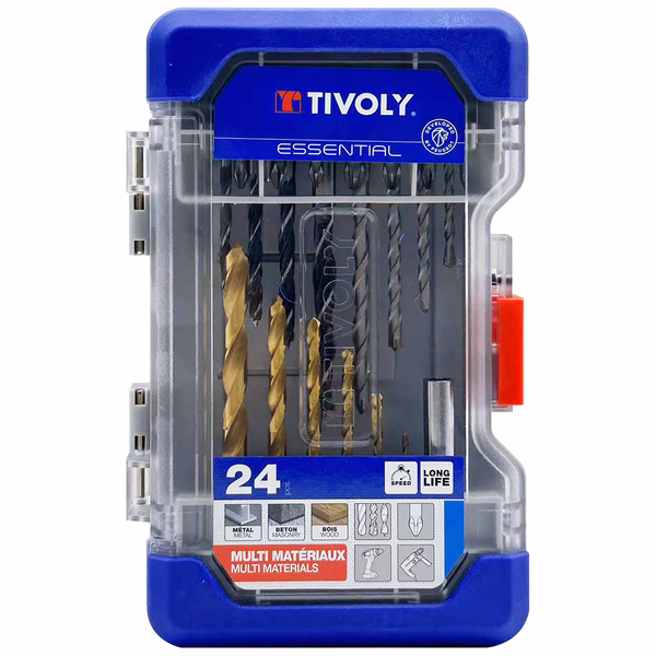 24 piezas -Caja RANGER -Mixtas taladrado metal / Hormigón / Madera + Atornillado  - TIVOLY - maletas mixtas - Referencia: 11901170047 - Image principale - Herramienta profesional