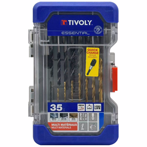 35 pieces - RANGER case - Especially for the drilling of metals / concrete / wood + Quick-change hex. screwing  - combined sets - Reference: 11901170049 - Professional Tool - Tivoly