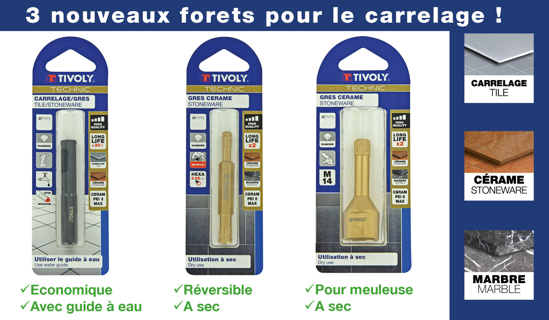 FORET CARRELAGE Ø6MM QUEUE CYLINDRIQUE - TIVOLY